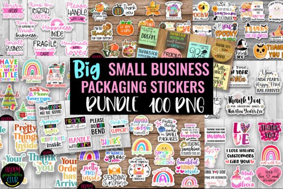 Download Small Business Packaging Stickers Bundle - Stickers Collection