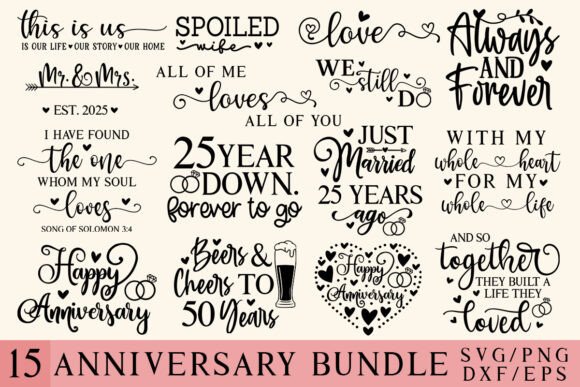 Download Anniversary SVG Bundle, Bride, Engaged - Anniversary Collection