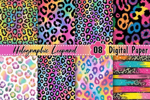 Download Holographic Leopard Digital Paper - Paper Collection