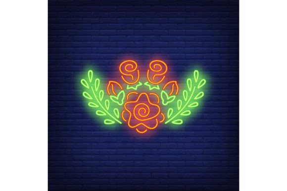 Download Floral Decoration Neon Sign. Flower Logo - Premium Resources