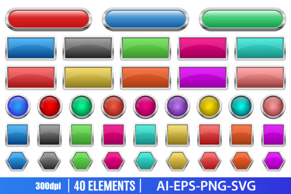 Download Glossy Buttons Clipart Set - Glossy Collection