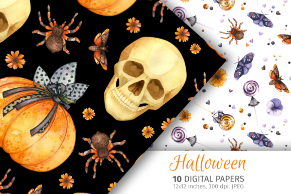 Download Halloween Digital Scrapbook Paper - Paper Collection
