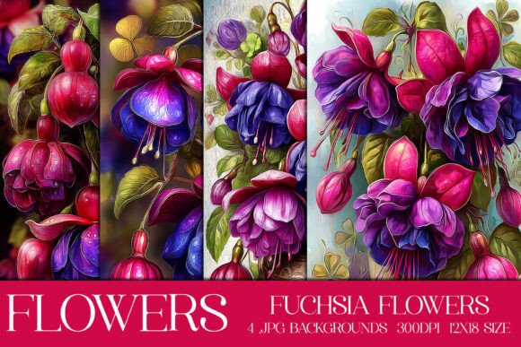 Download Pretty Fuchsia Flowers Backgrounds, S1 - Premium Resources
