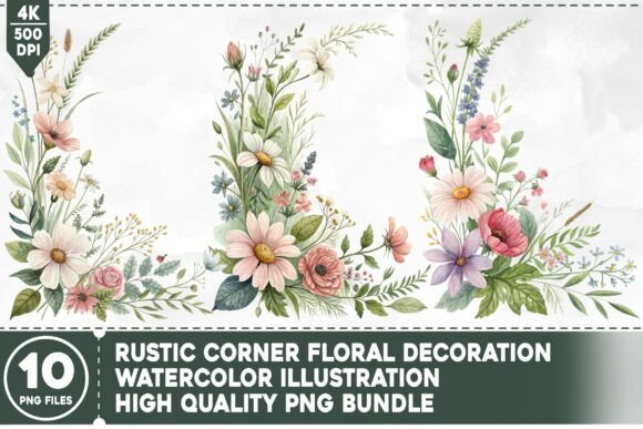 Download Rustic Corner Floral Decoration PNG Bund - Floral decoration Collection
