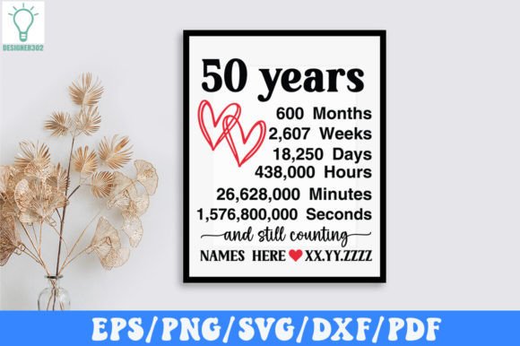Download 50th Wedding Anniversary SVG - Anniversary Collection