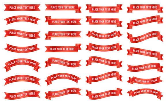 Download Glossy Red Ribbon Banner Tag Vector Art - Glossy Collection