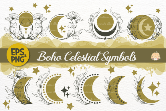Download Boho Moon Celestial Mystical Symbols - Premium Resources