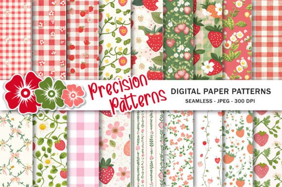 Download Strawberry Cottage Digital Paper - Paper Collection