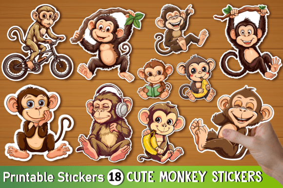 Download Funny Monkey Stickers Bundle - Premium Bundle