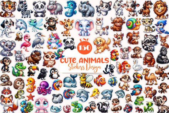 Download 150+ 3D Stickers 100+ Unique Animals - Premium Resources