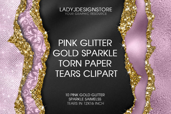 Download Pink Glitter Sparkle Gold Torn Paper - Paper Collection