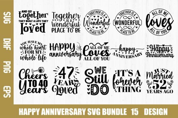 Download Happy Anniversary Svg Bundle - Anniversary Collection