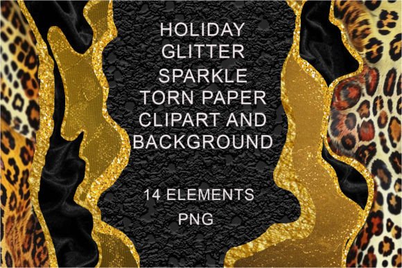 Download Gold Leopard Glitter Torn Paper, PNG - Paper Collection