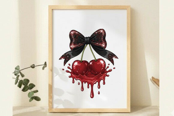Download Vintage Glossy Cherry Dripping Clipart - Glossy Collection