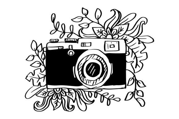 Download Vintage Camera with Floral Decoration. - Floral decoration Collection