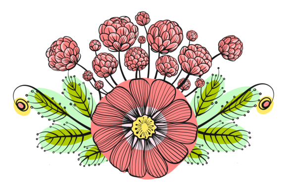 Download Floral Decoration. Red Flower with Wildf - Floral decoration Collection